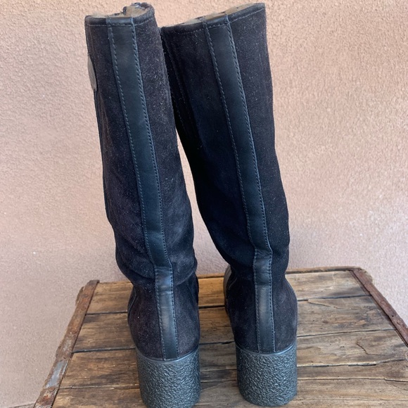 Pajar at Black Suede Genuine Shearling Boots - Picture 6 of 10